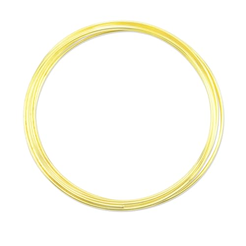Image of Beadalon Carbon Steel Memory Wire, Extra Heavy Duty Round, Large Bracelet, Gold Color, 0.5 oz, Approx. 9 coils
