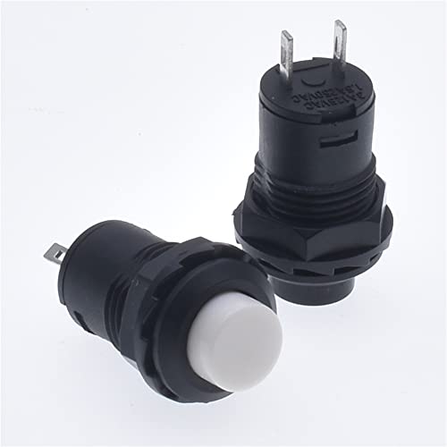Commutateur bouton-poussoir DS-425 autobloquant blanc 12mm lot de 10 pièces