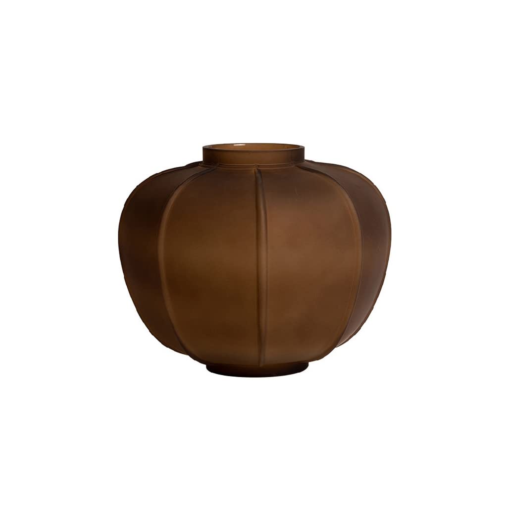 Vase lanterne en céramique mate marron pour ornements et bijoux d'hôtel de luxe