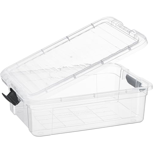 Image of Superio 7.4 Quart Clear Plastic Storage Bin with Lid, Stackable Organizer Box, BPA-Free Storage Container for Home, Garage, School & Office, 3 Pack