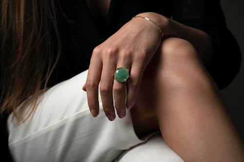Bague aventurine verte ronde : cadeau d'anniversaire idéal - 2