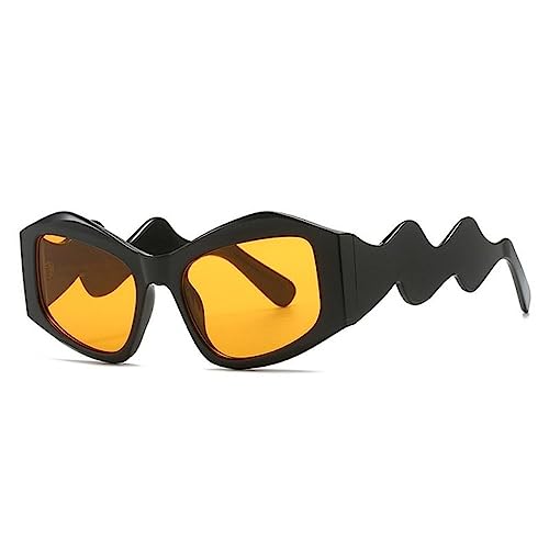 Lunettes de soleil pour femmes et hommes carré irrégulier à verre polygone mode UV400