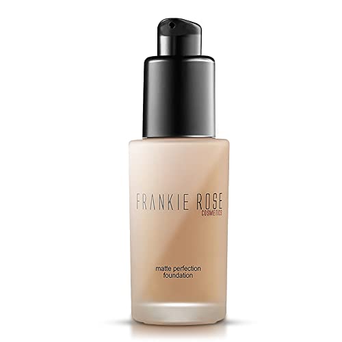 Frankie Rose Cosmetics Matte Perfection Foundation - Instant & Full Coverage Foundation For All Skin Types – Long-Lasting, Lightweight & Hydrating Foundation For Shine-Free Finish (Neutral) - 1.0 Us Fl Oz / 30 Ml #TOP9