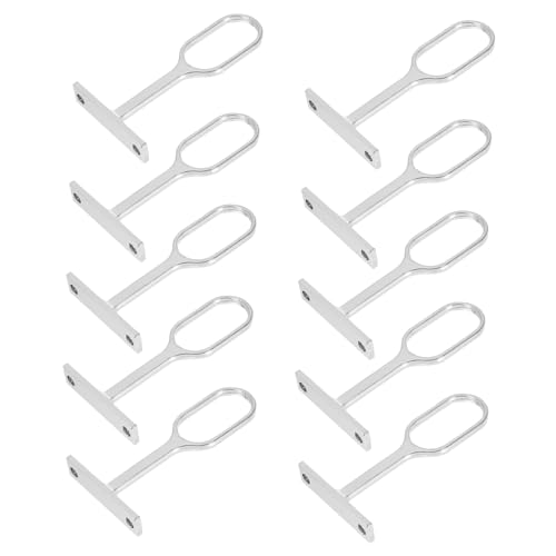 Ciieeo 1set Heavy Duty Closet Rod Support Flange Bracket for Wardrobe Pipe Shaped Holder Easy to Install for Home Storage 10pcs