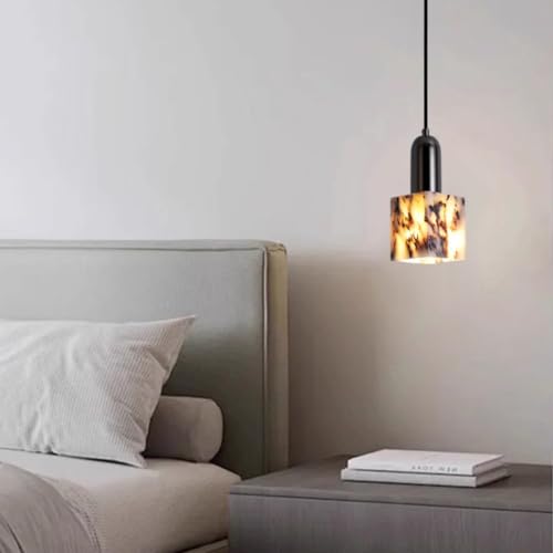 Lámpara colgante mármol para iluminar pasillos oscuros con elegancia tradicional E27 4