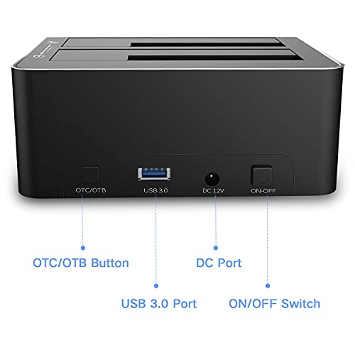 Hard Drive Docking Station Rshtech Usb 3.0 Aluminum Dual Bay Hard Drive Dock For 2.5" & 3.5" Sata Hdd Ssd With Sd Tf Card Reader And Offline Clone/Duplicator Function Support 16Tb Tool-Free #TOP5