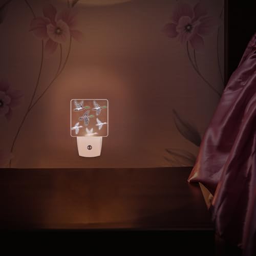 Image of 2 Pcs Mallard Duck Night Lights Sensor Night Light Plug in Dusk to Dawn LED Lamps Gift for Indoor Bedroom, Bathroom, Toilet, Stairs, Kitchen, Hallway