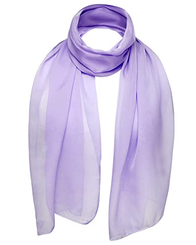 Basic Sense Plain Chiffon Soft Sheer Scarf, Lilac