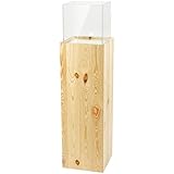 Columna portavelas de Madera y Vidrio, Altura 100 cm