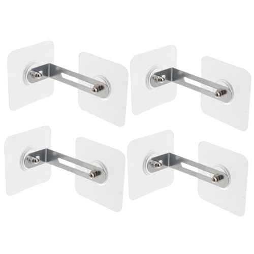 HIAKDOFT - HIAKDOFT 4 pièces Ancrages Muraux Réglables pour Meubles Anti-basculement Fixation Adhésive sans Perçage pour Sécurité Garçon Fille et Animaux Protection Commodes et Bibliothèques