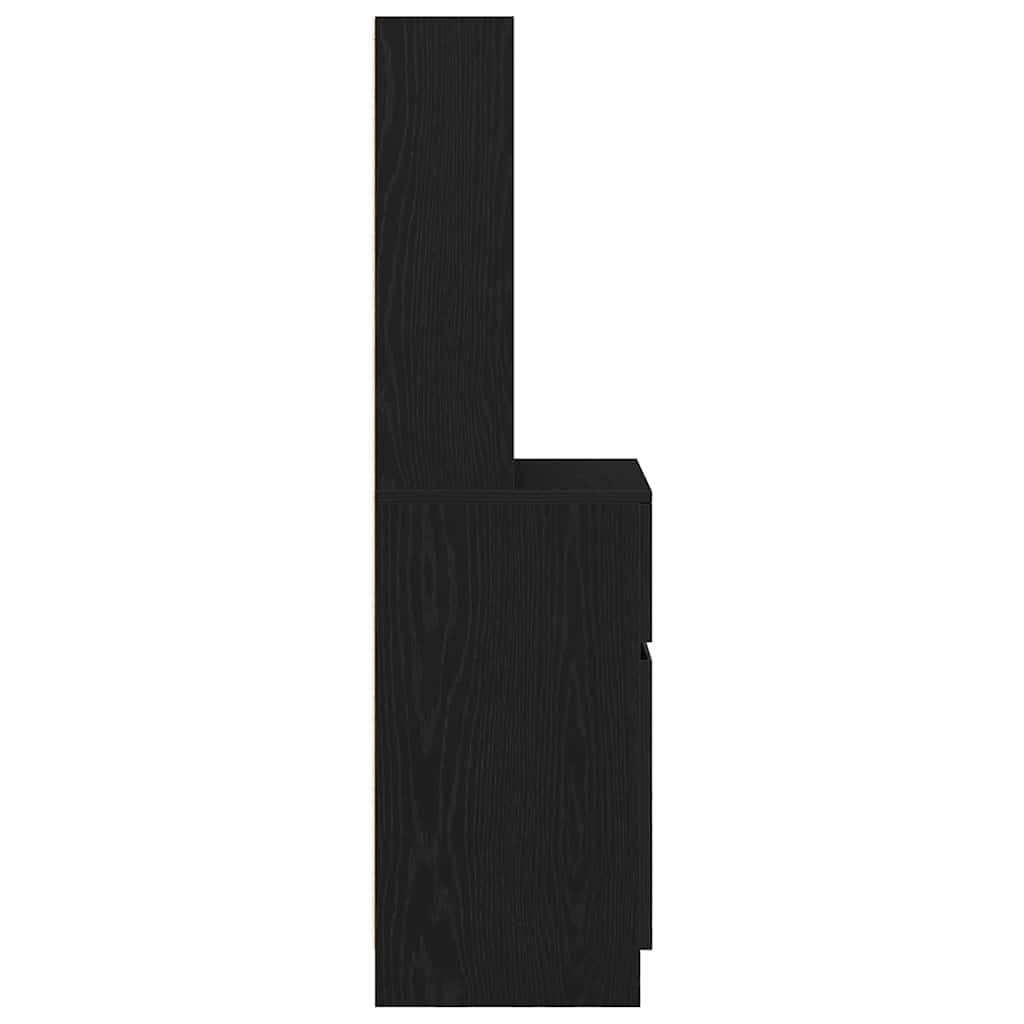 vidaXL Comodino Nero 39x35x125 cm in Legno Multistrato