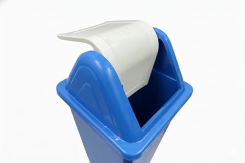 Image of Milan Plastic Square Swing Lid Garbage Dustbin 60 Litre Blue