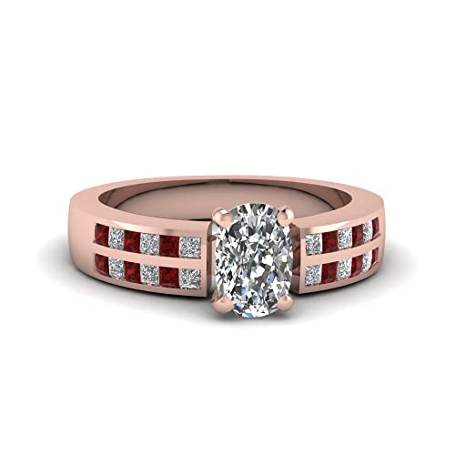 Petites bagues de fiançailles diamant coussin en or rose, le cadeau romantique idéal