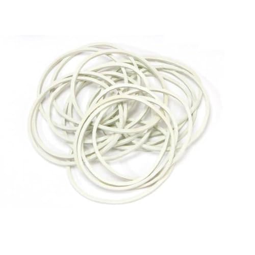 100pcs Rubber Bands, White Natural Elastic Band, Strong Rubber Bands, Dia 50mm Loop for Hair Bills Bank Paper Office Supplies