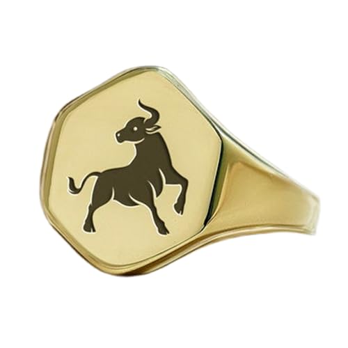 Bague Taureau anti-allergie, la chevalière hexagonale en argent 925 pour peaux sensibles