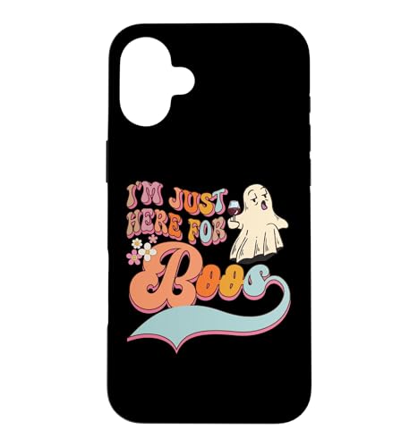 Im Just Here For Boos Spooky �n���E�B�� �S�[�X�g ���C���O���X �E�B���N �X�}�z�P�[�X iPhone 16 Plus �p