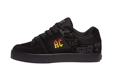 DC Men's Pure Low Top Skate Shoe, AC Black/DK Grey, 11.5
