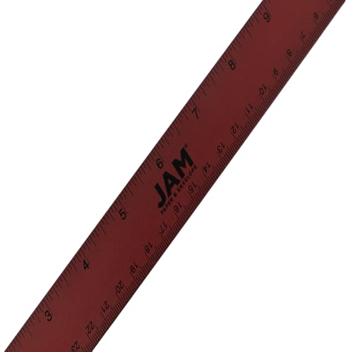 Règle en aluminium de 30,5 cm bordeaux avec dos liège