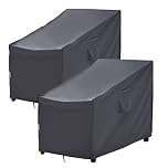 F&J Outdoors Garden Chair Covers, 2Pack 89x99x89cm Deep Seat Lounge Chair Rocking Chair Adirondack Chair Cover Waterproof UV Resistant Outdoor Furniture Covers, Grey