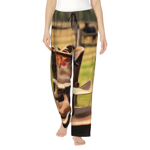 Pantalon de pyjama pour femmes imprimé cowgirl fluide et respirant