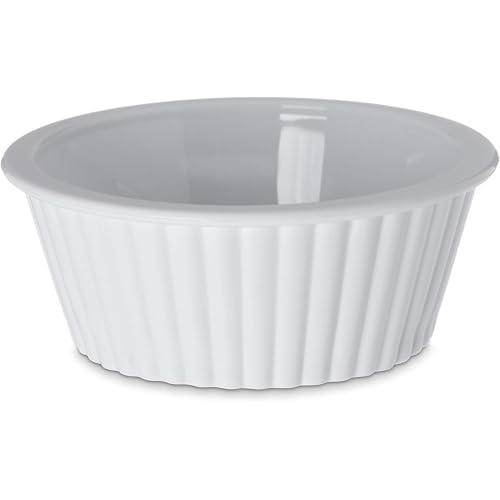 Carlisle FoodService Products CFS - Ramequín acanalado de plástico, 2 onzas, color blanco