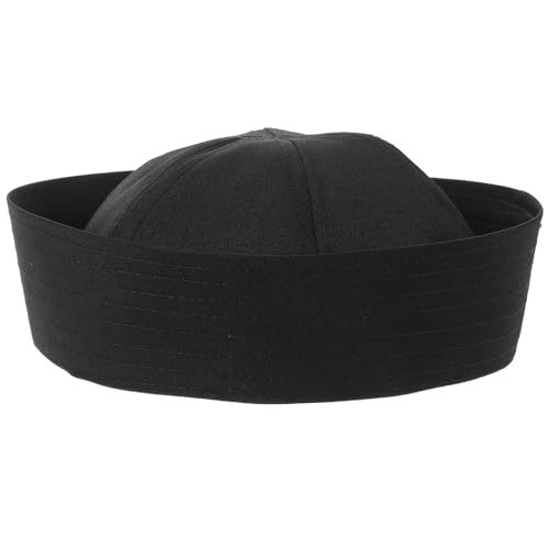 Kisangel Sombrero de Capitán Negro para Hombre Adulto, Gorro Marinero para Fiesta y Cosplay, Accesorio Náutico para Disfraz y Actuación, Decoración de Sombrero de Capitán Ajustable