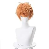 Xingwang Queen Anime Cosplay Wig Short Straight Yellow Orange Wig Men Boys' Party Wigs