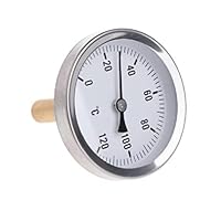 zalati Thermometer mit 63 mm Zifferblatt, horizontales Aluminium-Temperaturmessgerät für Flüssigwasser, Öltank