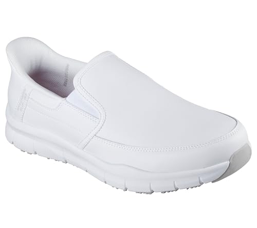Skechers Nampa Broxtin, Zapatos de Servicio médico Hombre, White Leather/Synthetic, 42.5 EU Skechers Nampa Broxtin, Zapatos de Servicio médico Hombre, White Leather/Synthetic, 42.5 EU