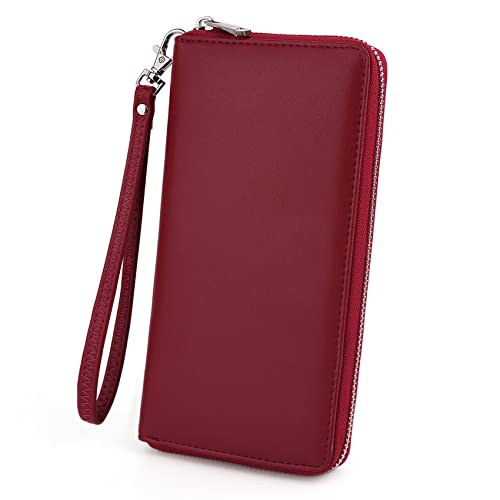 Wallet Women Vegan Leather RFID Blocking Large Ladies Wristlet Purse Card Holder Organizer Clutch2