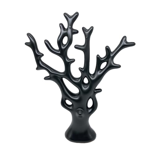Image of NOSCOMP Black Money Tree Ceramic Decor - 30cm Tall Feng Shui Wealth Tree for Home & Office - Elegant Ceramic Lucky Tree Ornament, Ideal for Living Room, Desk, or Gift
