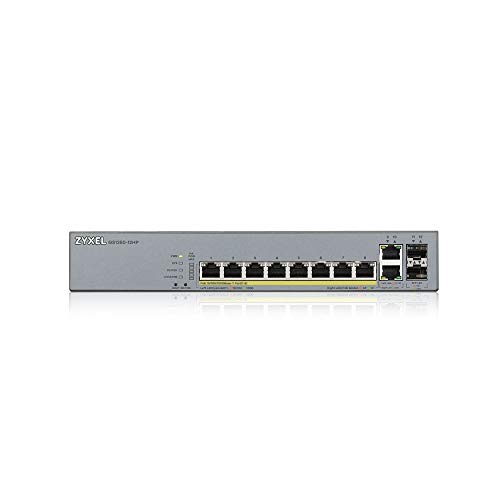 Image of Zyxel 8-Port Gigabit PoE+ Switch | Smart Managed | 130 Watt Budget | 2X Gigabit Copper Ports + 2X SFP | Nebula Cloud Managment | Long Range | TAA Compliant [GS1350-12HP]