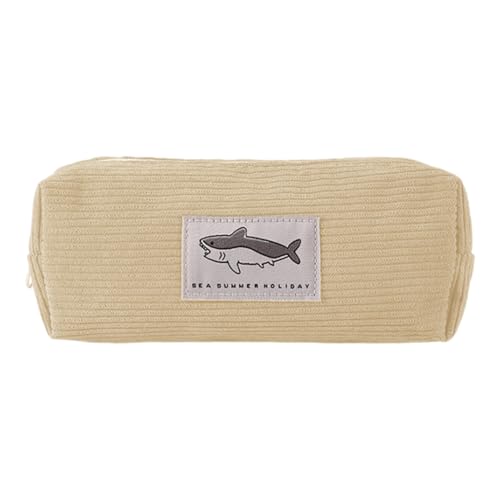 Bonito estuche para lápices con diseño de animales Vistaprint Hai D de gran capacidad, estuche versátil para lápices, bonito estuche para lápices, rotuladores G, lápices de colores, borrador, amarillo