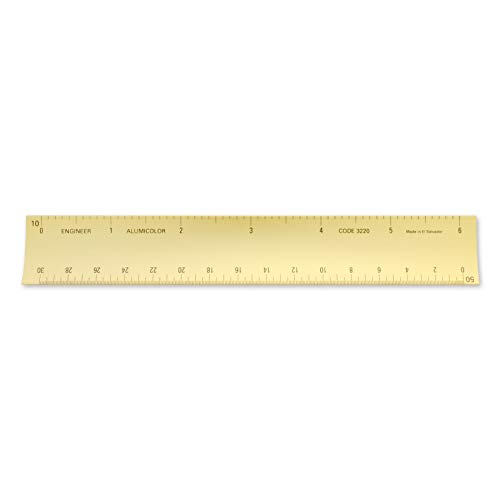 Image of Alumicolor 6-inch Aluminum Engineer Hollow Scale for School, Office, Art and Drafting, 6IN, Gold