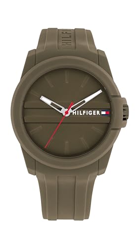 Tommy Hilfiger Quartz Analog Green Silicone Strap for Men-TH1710599W (B0CW8YXRD7) Amazon Price History, Amazon Price Tracker