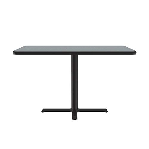 Correll 30"X42" Rectangular Bar Café & Break Room Bistro Table, Gray Granite Laminate Top & Black Cross Cast Iron Base, Tops Made In The Usa (Bct3042-15) #TOP1