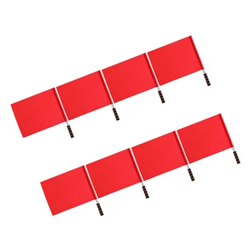 OFFSCH Versatile Sports Traffic Flag Set 8pcs Stainless Steel Signal Flags for Referee Linesman and Railway Safety