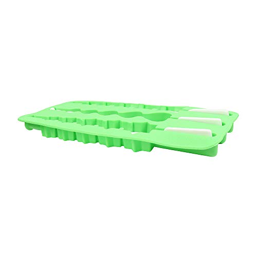 Molde de silicona para hielos con 3 cavidades y palitos plásticos miniatura 3