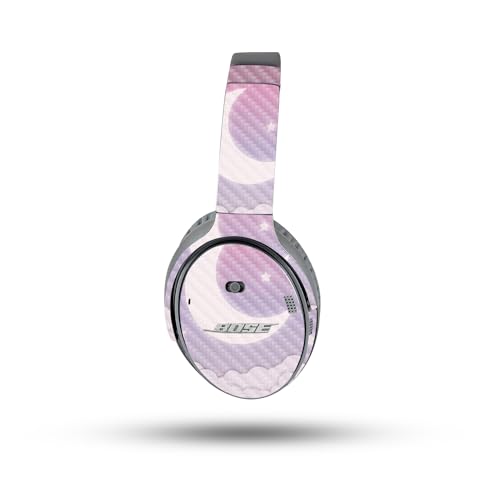 Image of MightySkins Carbon Fiber Skin Compatible with Bose QuietComfort 35 II Headphones - Baby Moon | Protective, Durable Textured Carbon Fiber Finish | Easy to Apply, Remove, and Change Style