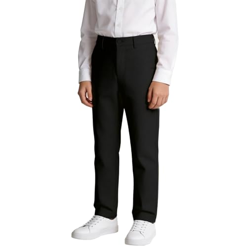 Image of Boys' Linen Pants Lightweight Flat Front Dress Pants Kids School Uniform