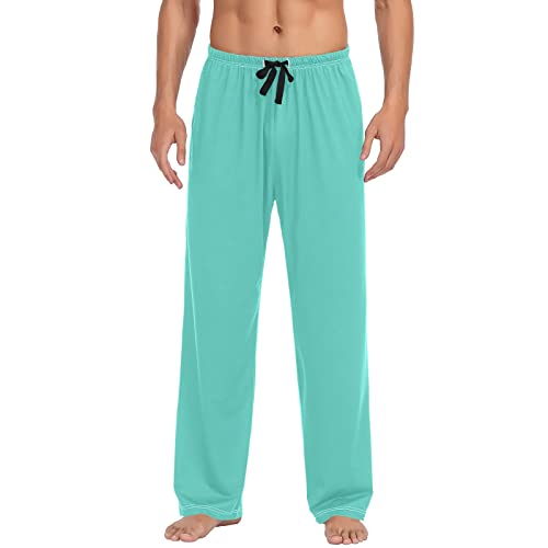 Turquiose Teal Mens Pajama Pants Lounge Bottoms Soft Sleep Pants XL