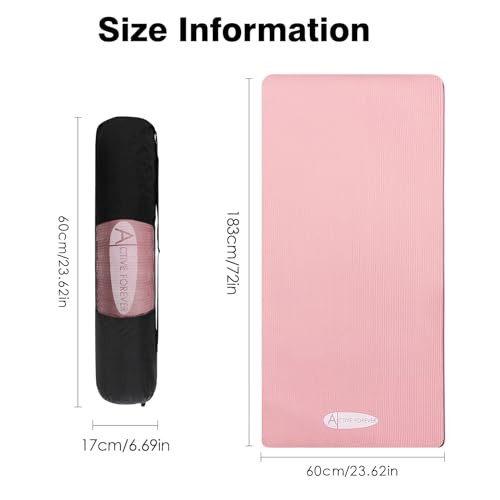 NBR Yoga Mat, Non Slip Exercise Mats with Bag, Thick Foam Mats Ideal for HIT Pilates Sit Ups Planks, Workouts Home Gym Equipment Accessory for Men Women,183×60×1cm - Image 3