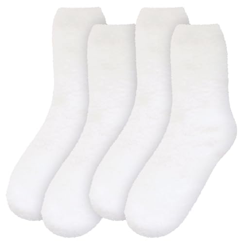 Image of BambooMN Women's Fuzzy Soft Colored Socks
