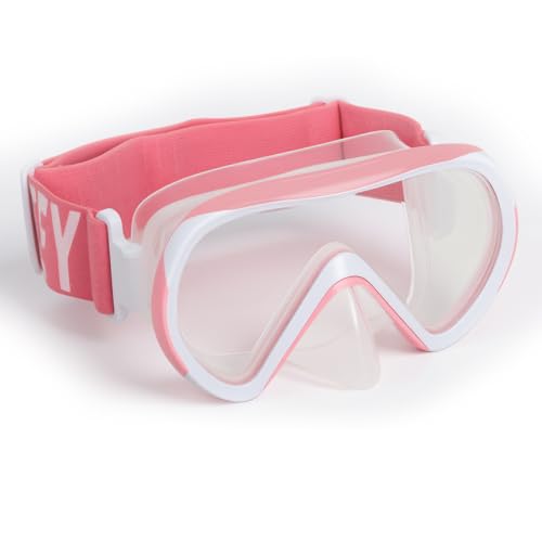 HIKOTEY Kinder Taucherbrille mit stoffband, Anti-Leck Schnorchelmaske Und elastischem Stoffband, Schnorchelmaske 180°Panorama HD Anti Nebel Anti-Leck Tauchmaske für 4-16 Jahre