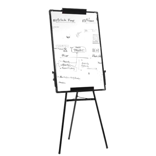 Tableau Blanc Effacable sur Pied, Chevalet de tableau blanc Magnetique avec Support, Portable et Réglable en Hauteur pour Bureau, Enseignement à la Maison ou...