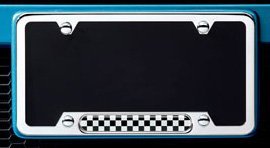 MINI Cooper Polished Checkerboard License Plate Frame