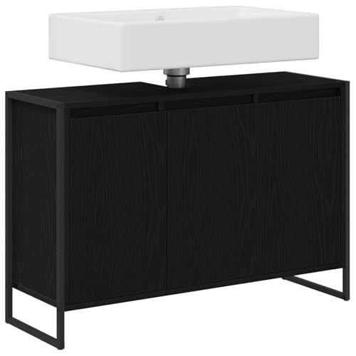Mueble de baño de madera industrial con patas elevadas y gran almacenaje 4