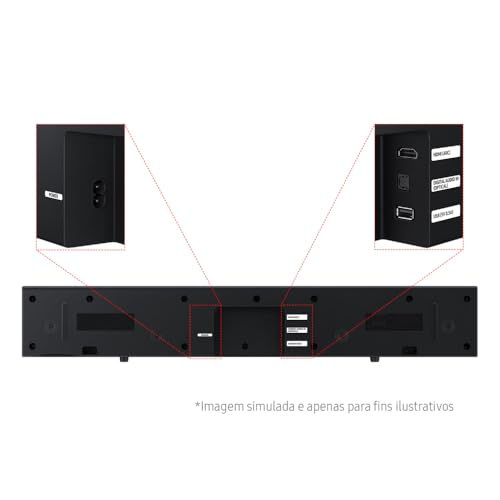 Soundbar Samsung HW-B400F, com 2.0 canais, Bluetooth, Subwoofer integrado e HDMI ARC - Imagem 7