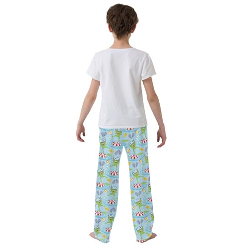 ZZXXB Lovely Frog Diving Boys Long Pants Soft Trousers Elastic Waist Kids Lounge Bottoms with Pockets S-XL3