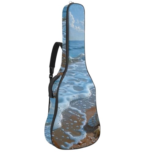 Étui universel étanche pour guitare avec poches multiples et motif marin multicolore